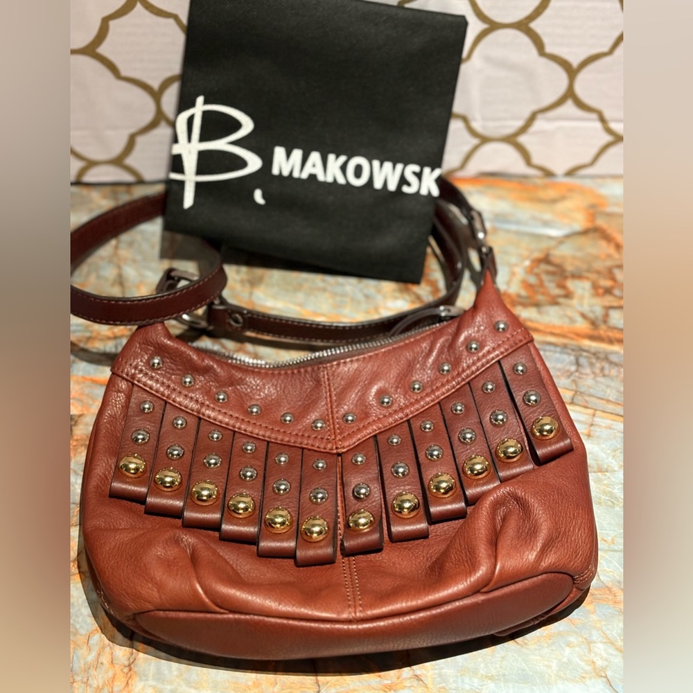 B Makowsky Butter Soft Leather Western Boho Fringe
Studded